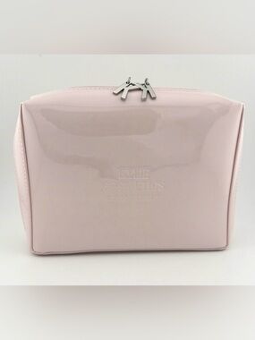 Kylie Cosmetics Pale Pink Glossy Cosmetic Bag with Silver KY Zipper Pulls